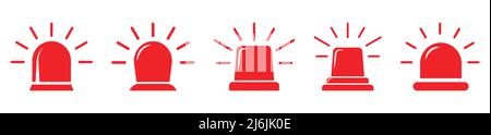 Symbol für rote Notrufsirene eingestellt. Alarmsymbol für Ihr Website-Design, Logo, App, UI. Vektorgrafik, EPS10 Stock Vektor