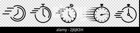 Schnelles Zeitsymbol einstellen. Vektordarstellung auf transparentem Hintergrund isoliert Stock Vektor