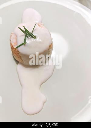 Kürbisflossen mit Gorgonzola-Herz, italienische Küche Stockfoto