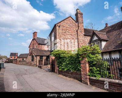 Das Bild ist eine allgemeine Straßenszene von Blist Hill Victorian Town, wie es 1900 während der Herrschaft von Königin Victoria war Stockfoto