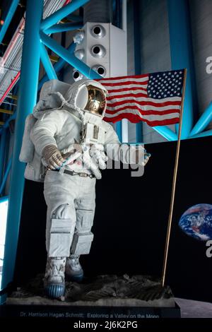 Cape Canaveral, FL - Sep 10 2021: Ein amerikanischer Astronautenanzug Stockfoto