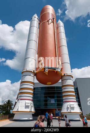 Die festen und flüssigen Raketenstartshuttle Atlantis Stockfoto