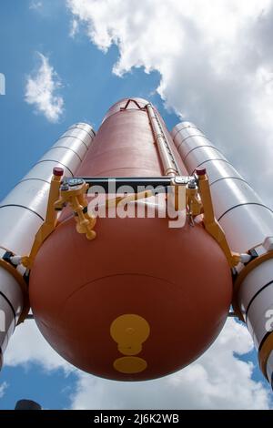 Die festen und flüssigen Raketenstartshuttle Atlantis Stockfoto