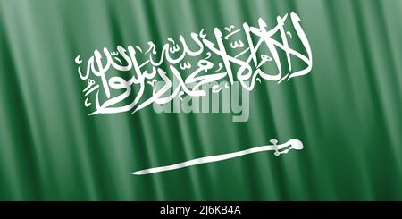 Gewellte Vektorflagge Saudi-Arabiens Stock Vektor