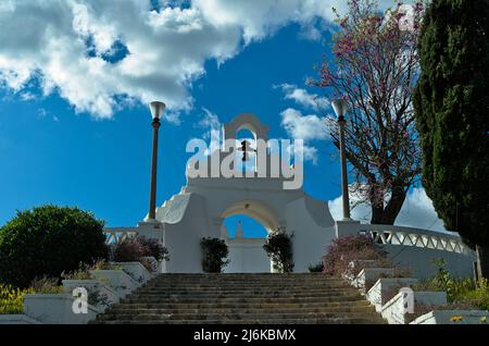 Treppe zum Schloss von Aljustrel in Alentejo, Portugal Stockfoto