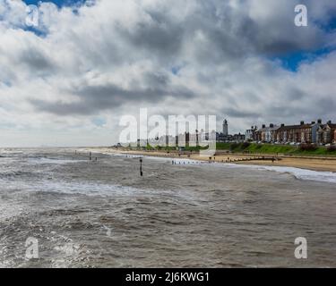 Blick auf Southwold, Suffolk, England, vom Pier aus Stockfoto