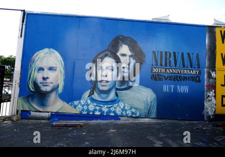 Los Angeles, California, USA 25.. April 2022 Ein allgemeiner Blick auf die Atmosphäre Nirvana Street Art Mural am 25. April 2022 in Los Angeles, Kalifornien, USA. Foto von Barry King/Alamy Stockfoto Stockfoto