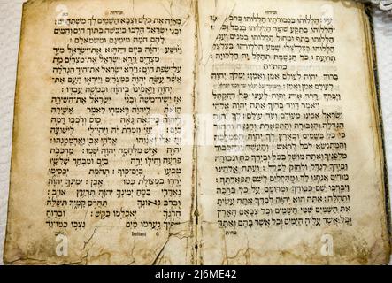 Italien Emilia Romagna Bertinoro: Interfaith Museum: Sidur. Hebräisches Gebetbuch Stockfoto