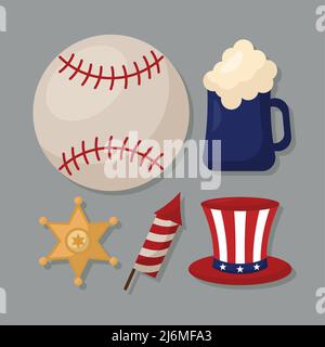 Fünf us-Ikonen Stock Vektor