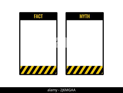 Mythos vs Fact Checklist Vector Set. Stock Vektor