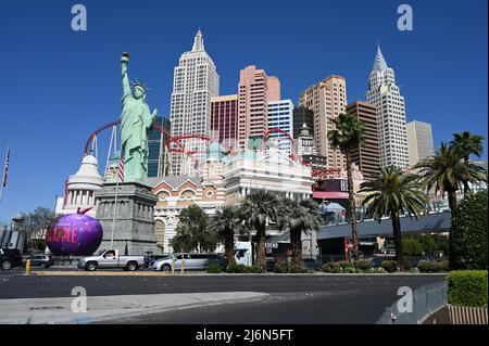 Las Vegas, Nevada, USA-April 27 2022: Die Grenze von New York New York auf dem Strip in Las Vegas, Nevada. Stockfoto
