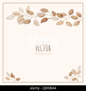 Botanische Aquarellkarte Stock Vektor