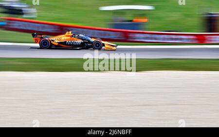 01. Mai 2022: Pato OÕWard fährt den McLaren SP-Chevrolet Thought Turn Five während des Honda Indy Grand Prix von Alabama in der NTT IndyCar Series im Barber Motorsports Park in Leeds, AL. Austin McAfee/CSM Stockfoto