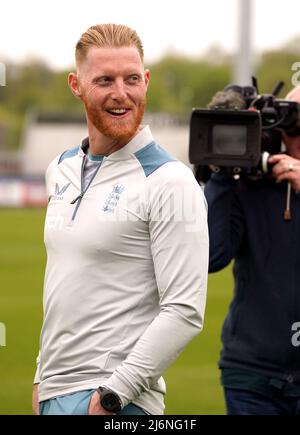 Ben Stokes, Testkapitän der englischen Männer, während einer Fotoanfange auf dem Riverside Ground, Chester-le-Street, County Durham. Bilddatum: Dienstag, 3. Mai 2022. Stockfoto