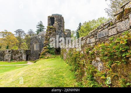 Panorama von Berry Pomeroy Castle, Totnes Devon, England Stockfoto