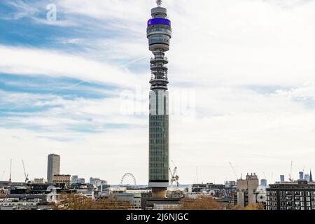 Der BT Tower in London, England. Stockfoto