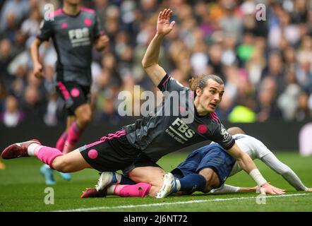 01. Mai 2022 - Tottenham Hotspur gegen Leicester City - Premier League - Tottenham Hotspur Stadium Caglar Soyuncu während des Premier League-Spiels im Tottenham Hotspur Stadium Bildnachweis: © Mark Pain / Alamy Live News Stockfoto