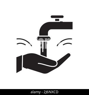 Farbsymbol für sauberes Wasser und Hygiene. Soziale Verantwortung des Unternehmens. Nachhaltige Entwicklungsziele. Piktogramm für Werbung, Web. UI UX Design Element Edi Stock Vektor