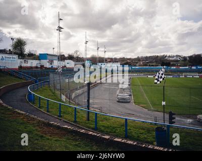 Der Cowdenbeath Football Club ist eine schottische semiprofessionelle Fußballmannschaft mit Sitz in Cowdenbeath, Fife. Sie sind Mitglieder des Scottish Professional Foot Stockfoto