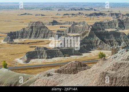 Die klassischen Landschaften der USA - die Badlands von Dakota. Stockfoto