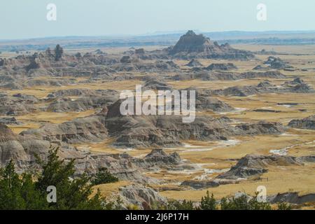 Die klassischen Landschaften der USA - die Badlands von Dakota. Stockfoto