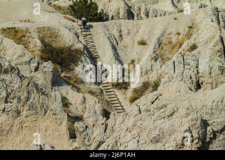 Die klassischen Landschaften der USA - die Badlands von Dakota. Stockfoto