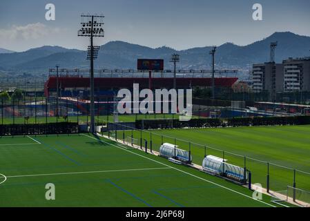 Joan Gamper Trainingsgelände in Sant Joan Despí, dem Trainingszentrum des FC Barcelona (Baix Llobregat, Katalonien, Spanien) ESP: Ciudad deportiva Barça Stockfoto