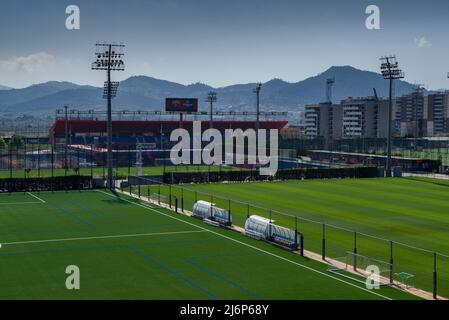 Joan Gamper Trainingsgelände in Sant Joan Despí, dem Trainingszentrum des FC Barcelona (Baix Llobregat, Katalonien, Spanien) ESP: Ciudad deportiva Barça Stockfoto