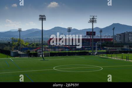 Joan Gamper Trainingsgelände in Sant Joan Despí, dem Trainingszentrum des FC Barcelona (Baix Llobregat, Katalonien, Spanien) ESP: Ciudad deportiva Barça Stockfoto