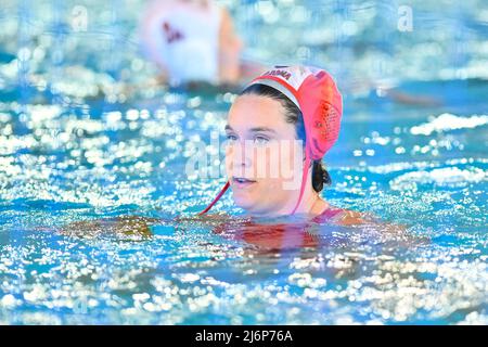 Rom, Italien. 1.. Mai 2022, Emmalia Eichelberger von SIS Roma (ITA) während des Viertelfinales der Meisterschaft A1 zwischen SIS Roma und Bogliasco 1951 im Polo Acquatico Frecciarossa, 1.. Mai 2022 in Rom, Italien. (Foto von Domenico Cippitelli/Pacific Press) Stockfoto