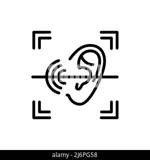 Symbol für die Farblinie der Tonerkennung. Piktogramm für Webseite, mobile App, Promo. Stock Vektor