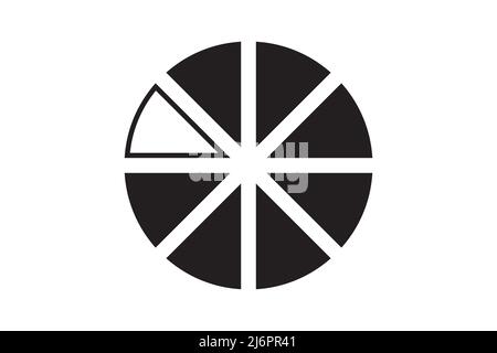 Vektorelement für runde Grafikfraktion mit Kreisform. Symbol für den Abschnitt „geometrisches Diagramm“. Diagramm teilen Rad. Stock Vektor