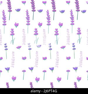 Aquarell nahtlose Cliparts mit Lavendel. Nahtloses Muster mit Blumen. Blumenmuster. Wunderschöne Blumen Stock Vektor