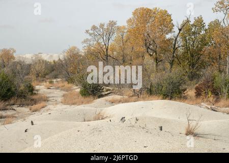 USA, Great Plains, Oklahoma, Ottawa County, Picher, Bergwerksabstände Stockfoto