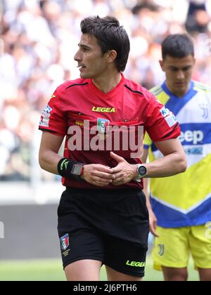 Alessandro Prontera, Schiedsrichter des Spiels während des Spiels Juventus FC gegen Venezia FC, italienische Fußballserie A in Turin, Italien, Mai 01 2022 Stockfoto