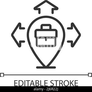 Business Expansion Pixel Perfect Linear Icon Stock Vektor