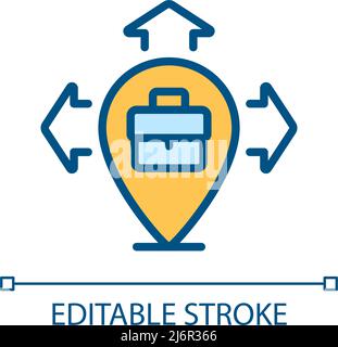 Business Expansion Pixel Perfect RGB-Farbsymbol Stock Vektor