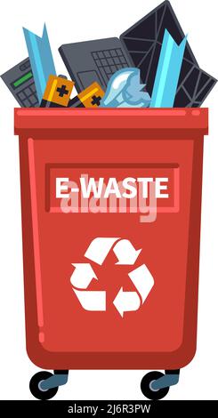 Trash can for electronic waste. Gadgets recycling icon Stock Vektor