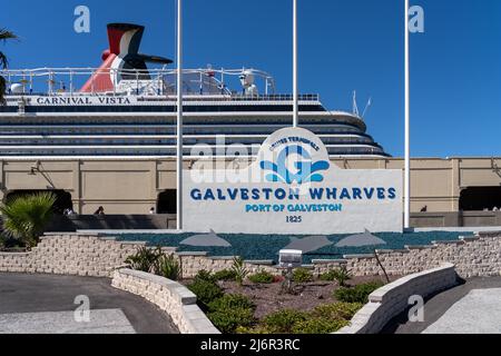 Galveston, Texas, USA - 12. März 2022: Hafen von Galveston, Texas, USA am 12. März 2022. Stockfoto