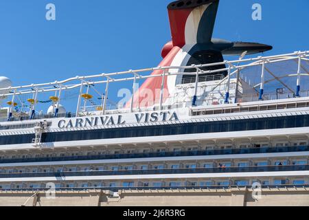 Galveston, Texas, USA - 12. März 2022: Carnival Vista-Schiff im Hafen von Galveston, Texas, USA am 12. März 2022. Stockfoto