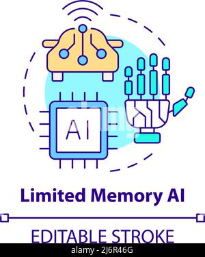 Symbol für das KI-Konzept mit begrenztem Speicher Stock Vektor