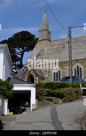 st Mawes, Cornwall - 2. Juli 202: Blick auf St Mawes an einem hellen Sommertag Stockfoto