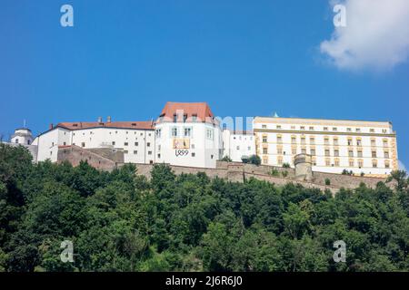 Passau, 26. Juli 2021. Die Veste Oberhaus ist eine Festung, die dem Bischof von Passau als Lehen diente. Es ist derzeit der Standort von Stockfoto