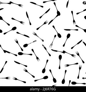 Besteck nahtlose Vektor Muster Hintergrund Stock Vektor