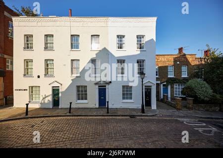 1, 3 und 5 Back Lane, Hampstead, London, NW3 Stockfoto