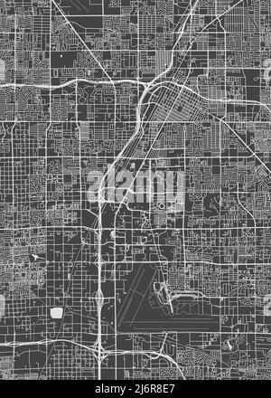 Stadtplan Las Vegas, monochromer Detailplan, Vektorgrafik Stock Vektor