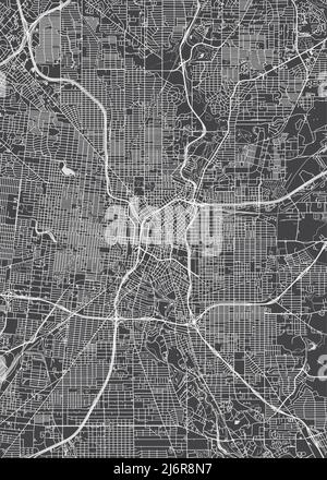 Stadtplan San Antonio, monochromer Detailplan, Vektorgrafik Stock Vektor