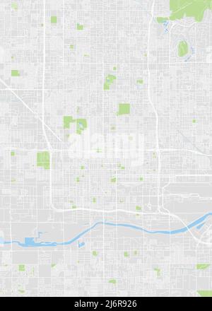 Stadtplan Phoenix, Farb-Detailplan, Vektorgrafik Stock Vektor