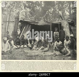 Antikes Foto der Aborigines aus Queensland, Australien, 19.. Jahrhundert Stockfoto