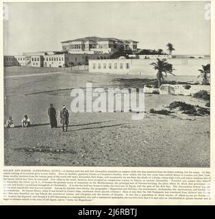 Vintage-Foto von Palast und Harem, Alexandria, Ägypten, 19. Jahrhundert Stockfoto